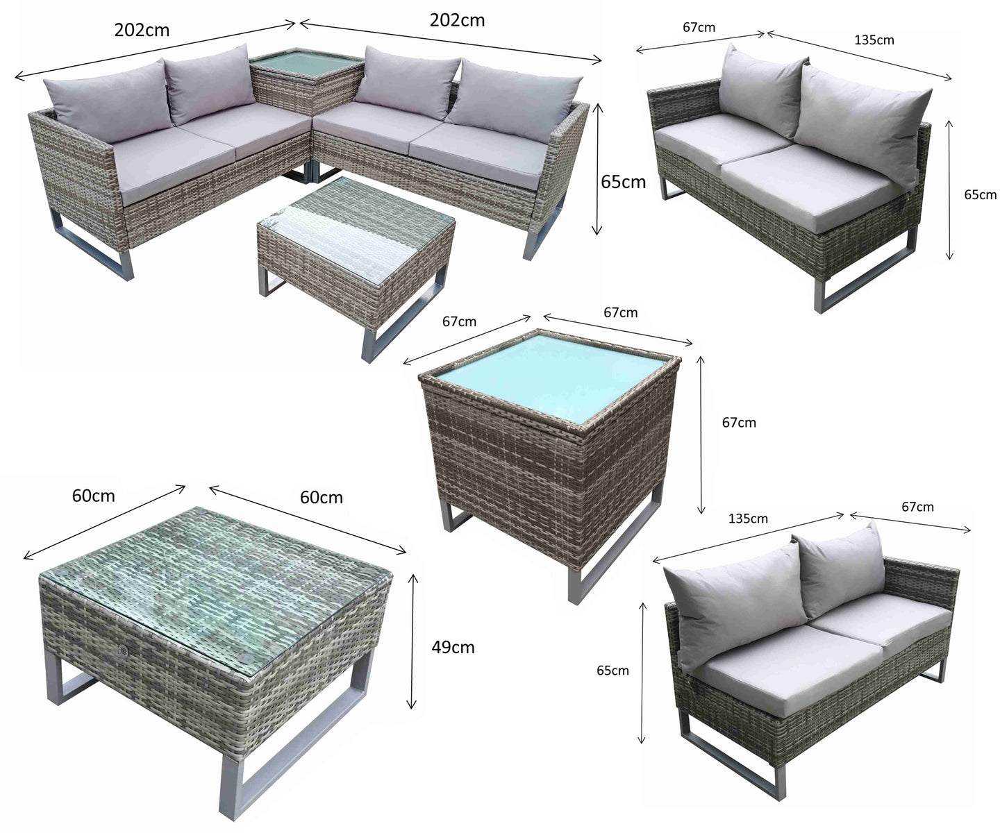 Signature Weave - Outdoor Furniture - Lucy - Corner Sofa With Corner Storage & Grey Powder Coated Legs